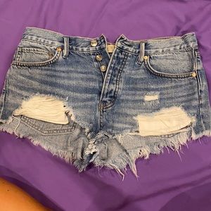 Free people ripped jeans shorts
